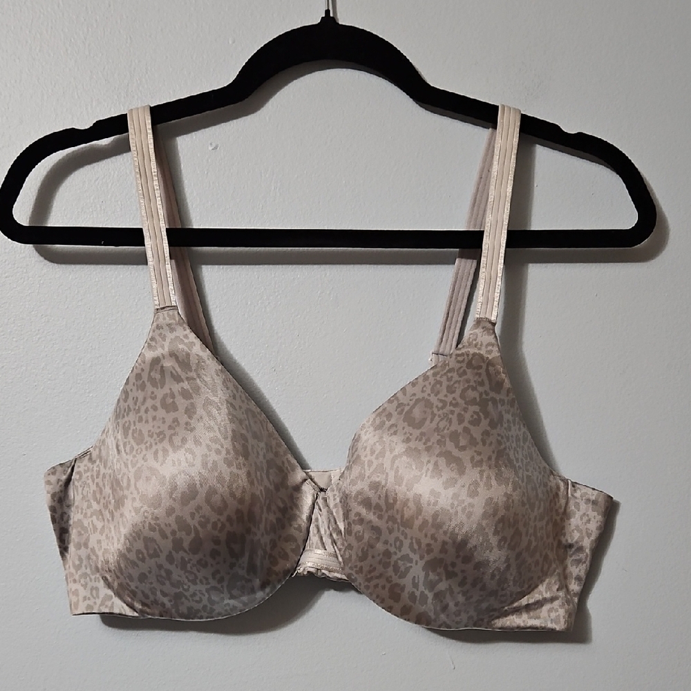 Bali Leopard Print Bra in Gray Underwire Seamless Size 40C